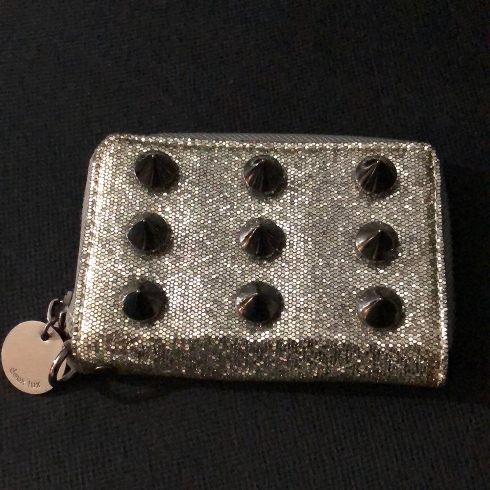 Deux Lux silver glitter studded wallet